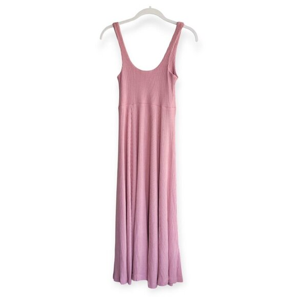 Whimsy + Row sleeveless blush ribbed square-neck modal Frankie midi dress size S - Picture 2 of 9